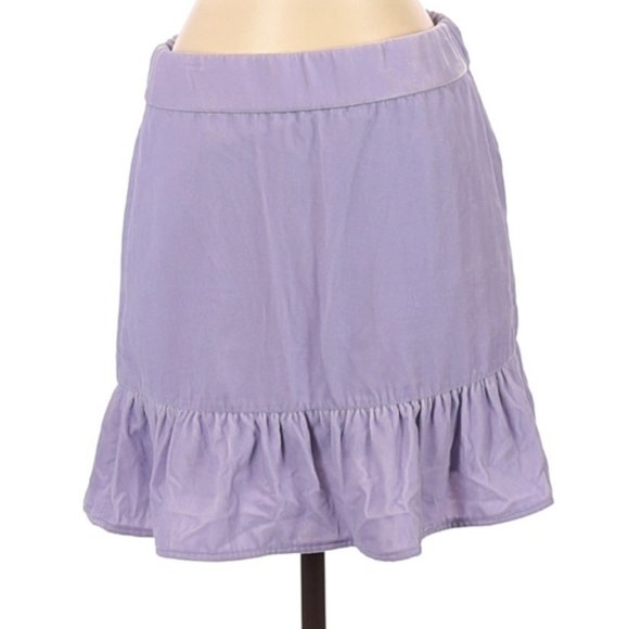 CLEARANCE J Crew Lilac Velvet Peplum Skirt - Pockets! - Picture 2 of 4